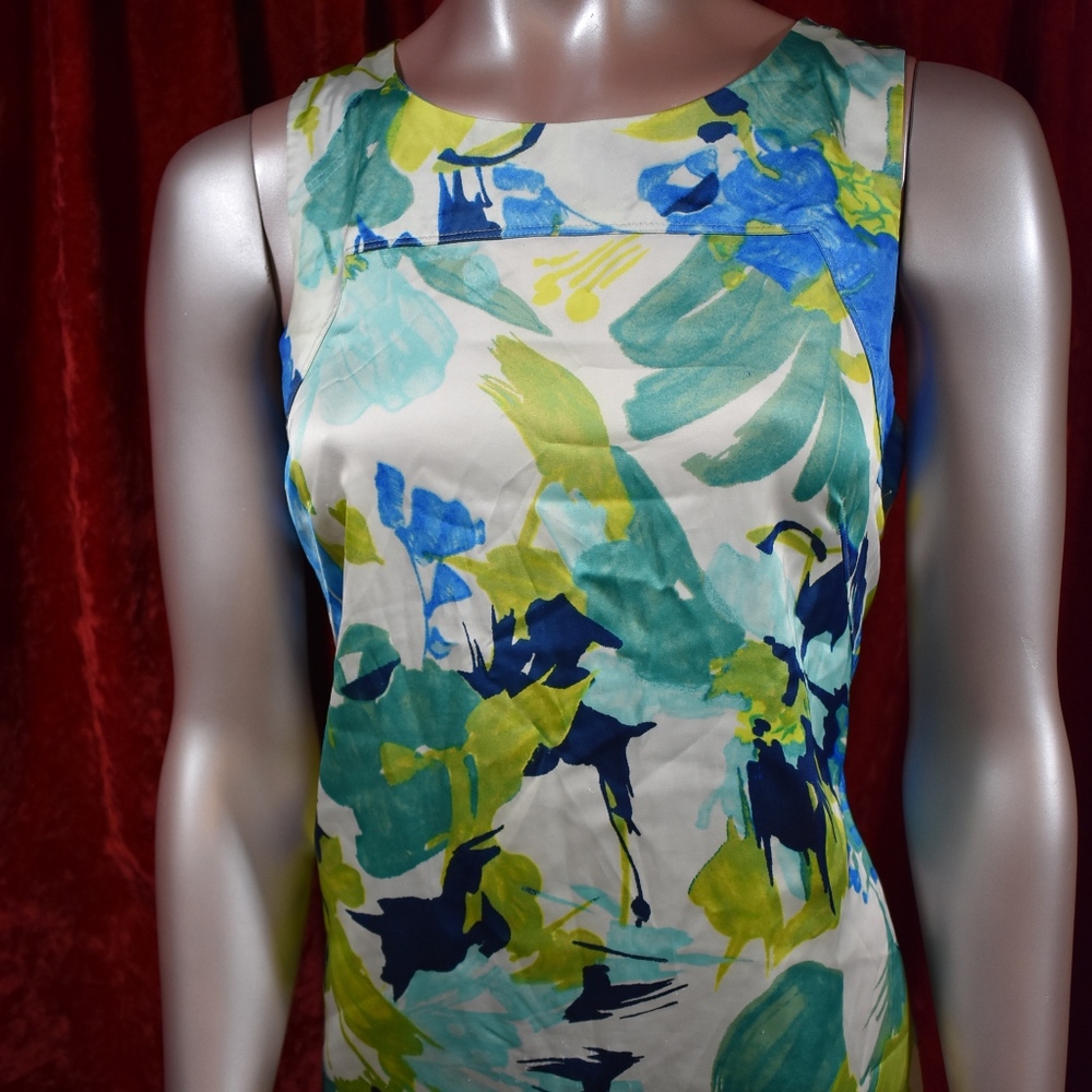 Ann Taylor Summery Silky Blue Green Sleeveless Top